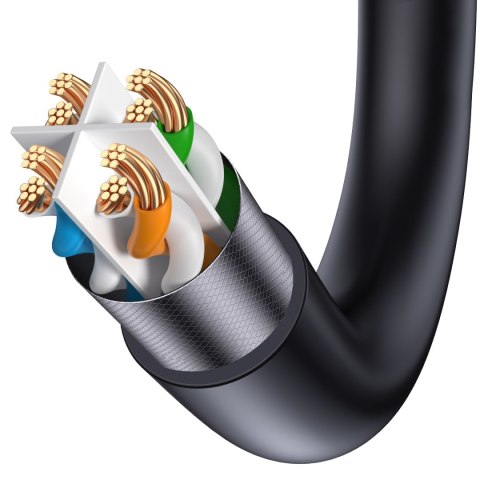 Kabel przewód sieciowy Ethernet LAN RJ-45 10Gbps skrętka 20m czarny Kabel przewód sieciowy Ethernet LAN RJ-45 10Gbps skrętka 20m czarny
