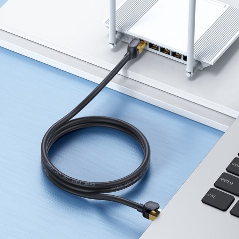 Kabel przewód sieciowy Ethernet LAN RJ-45 10Gbps skrętka 20m czarny Kabel przewód sieciowy Ethernet LAN RJ-45 10Gbps skrętka 20m czarny