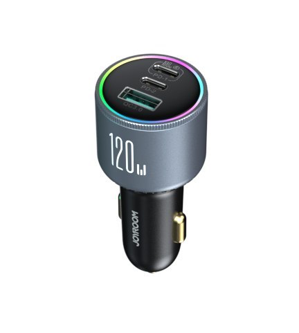 Ładowarka samochodowa 120W 2x USB-C 1x USB-A + kabel USB-C 100W ciemnoszara Ładowarka samochodowa 120W 2x USB-C 1x USB-A + kabel USB-C 100W ciemnoszara