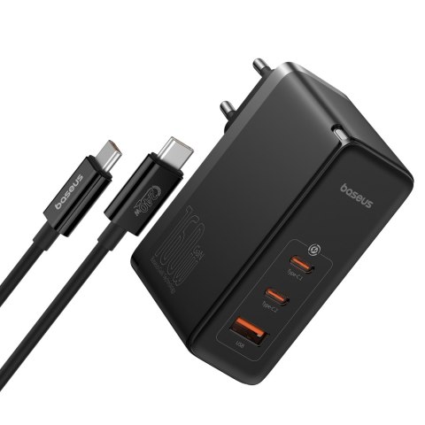 Ładowarka sieciowa PRO 160W GaN GaN5 2x USB-C / USB-A + kabel USB-C czarny Ładowarka sieciowa PRO 160W GaN GaN5 2x USB-C / USB-A + kabel USB-C czarny