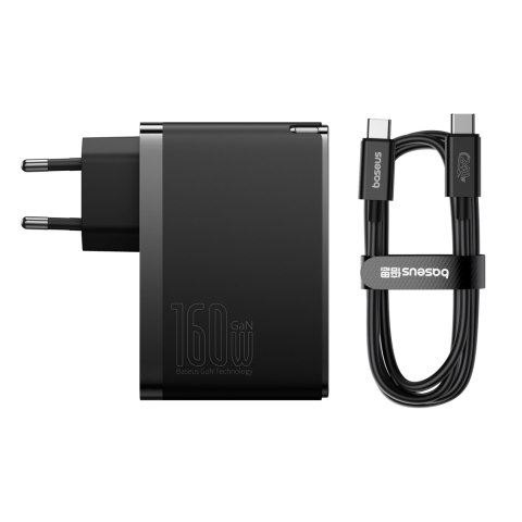 Ładowarka sieciowa PRO 160W GaN GaN5 2x USB-C / USB-A + kabel USB-C czarny Ładowarka sieciowa PRO 160W GaN GaN5 2x USB-C / USB-A + kabel USB-C czarny