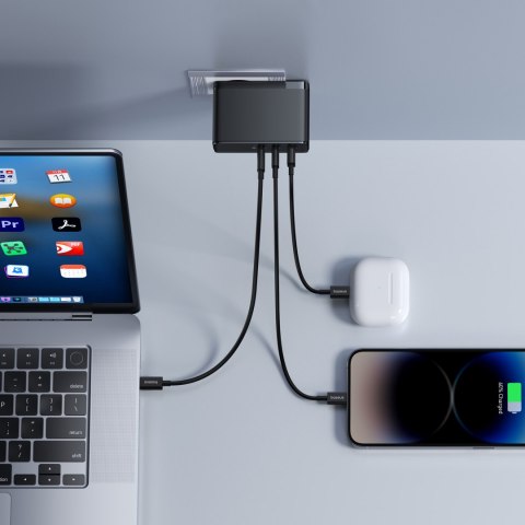 Ładowarka sieciowa PRO 160W GaN GaN5 2x USB-C / USB-A + kabel USB-C czarny Ładowarka sieciowa PRO 160W GaN GaN5 2x USB-C / USB-A + kabel USB-C czarny