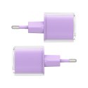 Ładowarka sieciowa z wyświetlaczem PD 30W GaN3 USB-C fioletowa