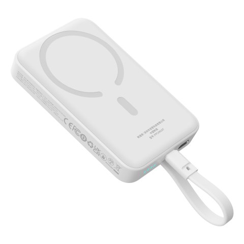 Mini Powerbank MagSafe 10000mAh 30W z kablem USB-C 0.3m biały Mini Powerbank MagSafe 10000mAh 30W z kablem USB-C 0.3m biały
