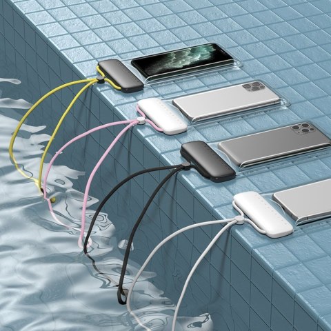 Wodoodporny pokrowiec etui na telefon do 7.2'' na basen plażę czarny Wodoodporny pokrowiec etui na telefon do 7.2'' na basen plażę czarny