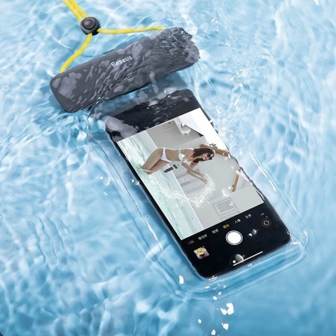 Wodoodporny pokrowiec etui na telefon do 7.2'' na basen plażę czarny Wodoodporny pokrowiec etui na telefon do 7.2'' na basen plażę czarny