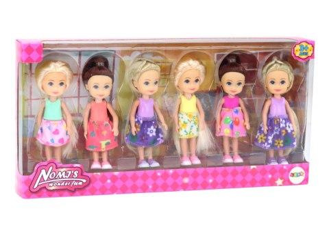 Zestaw Mini Laleczek Kolorowe Sukienki 12cm 6 Sztuk Zestaw Mini Laleczek Kolorowe Sukienki 12cm 6 Sztuk