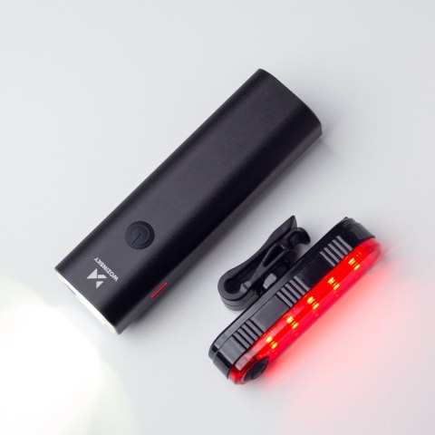 Zestaw lampek rowerowych przednia i tylna USB-C czarny Zestaw lampek rowerowych przednia i tylna USB-C czarny