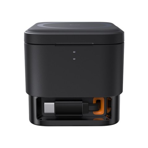 2w1 Ładowarka bezprzewodowa 20W MagSafe Qi z rozwijanym kablem USB-C czarna 2w1 Ładowarka bezprzewodowa 20W MagSafe Qi z rozwijanym kablem USB-C czarna