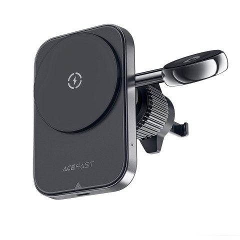 2w1 Uchwyt samochodowy z ładowarką indukcyjną do telefonu i smartwatcha MagSafe Qi czarny 2w1 Uchwyt samochodowy z ładowarką indukcyjną do telefonu i smartwatcha MagSafe Qi czarny