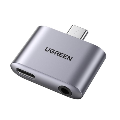 Adapter audio do słuchawek mikrofonu ładowania USB-C miniJack 3.5mm szary Adapter audio do słuchawek mikrofonu ładowania USB-C miniJack 3.5mm szary