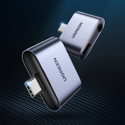 Adapter audio do słuchawek mikrofonu ładowania USB-C miniJack 3.5mm szary Adapter audio do słuchawek mikrofonu ładowania USB-C miniJack 3.5mm szary