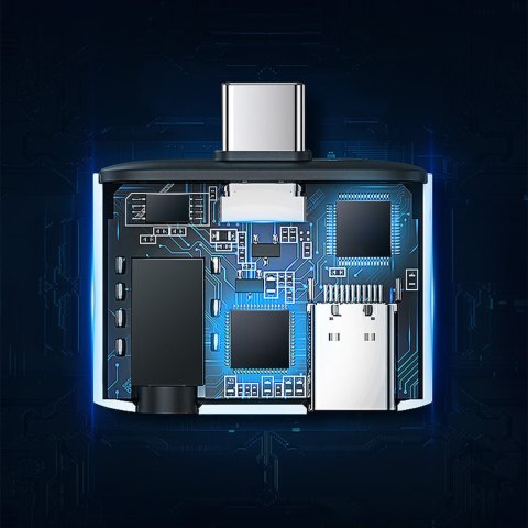 Adapter audio do słuchawek mikrofonu ładowania USB-C miniJack 3.5mm szary Adapter audio do słuchawek mikrofonu ładowania USB-C miniJack 3.5mm szary