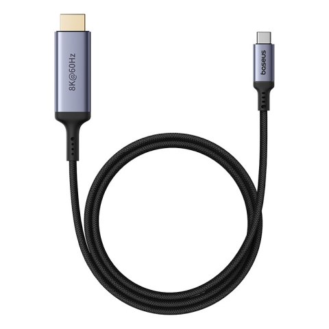 Kabel przewód USB-C - HDMI 8K 60Hz elastyczny wytrzymały 1.5m czarny Kabel przewód USB-C - HDMI 8K 60Hz elastyczny wytrzymały 1.5m czarny