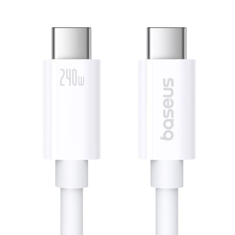 Kabel przewód USB-C - USB-C 240W PD 8K 60Hz 40Gb/s 1m biały Kabel przewód USB-C - USB-C 240W PD 8K 60Hz 40Gb/s 1m biały