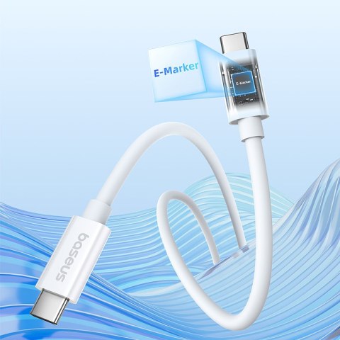 Kabel przewód USB-C - USB-C 240W PD 8K 60Hz 40Gb/s 1m biały Kabel przewód USB-C - USB-C 240W PD 8K 60Hz 40Gb/s 1m biały