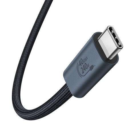 Kabel przewód USB-C - USB-C 240W PD 8K 60Hz 40Gb/s 1m czarny Kabel przewód USB-C - USB-C 240W PD 8K 60Hz 40Gb/s 1m czarny