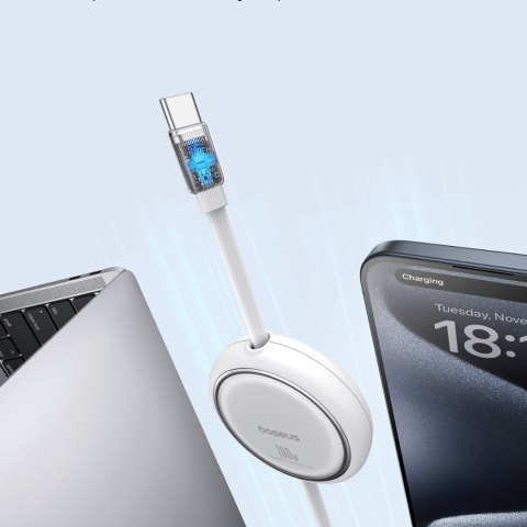 Kabel przewód wysuwany zwijany USB-C 100W Free2Draw Mini 1m biały Kabel przewód wysuwany zwijany USB-C 100W Free2Draw Mini 1m biały
