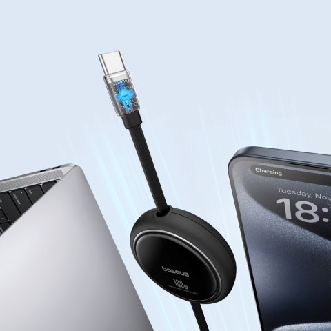 Kabel przewód wysuwany zwijany USB-C 100W Free2Draw Mini 1m czarny Kabel przewód wysuwany zwijany USB-C 100W Free2Draw Mini 1m czarny