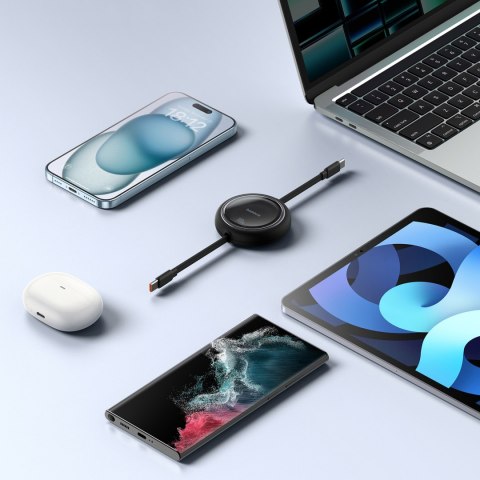 Kabel przewód wysuwany zwijany USB-C 100W Free2Draw Mini 1m czarny Kabel przewód wysuwany zwijany USB-C 100W Free2Draw Mini 1m czarny