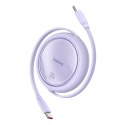Kabel przewód wysuwany zwijany USB-C 100W Free2Draw Mini 1m fioletowy