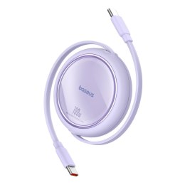 Kabel przewód wysuwany zwijany USB-C 100W Free2Draw Mini 1m fioletowy