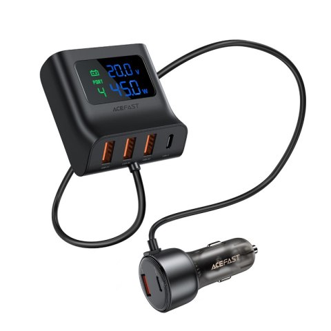 Ładowarka samochodowa 138W stacja ładująca 6 PORTÓW USB czarna Ładowarka samochodowa 138W stacja ładująca 6 PORTÓW USB czarna