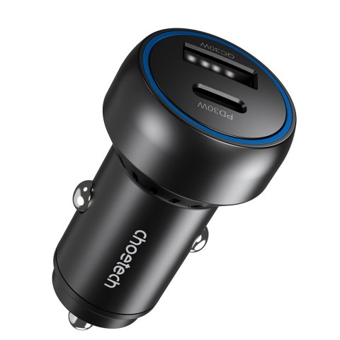 Ładowarka samochodowa USB-C USB-A PD 60W z podświetleniem LED czarna Ładowarka samochodowa USB-C USB-A PD 60W z podświetleniem LED czarna