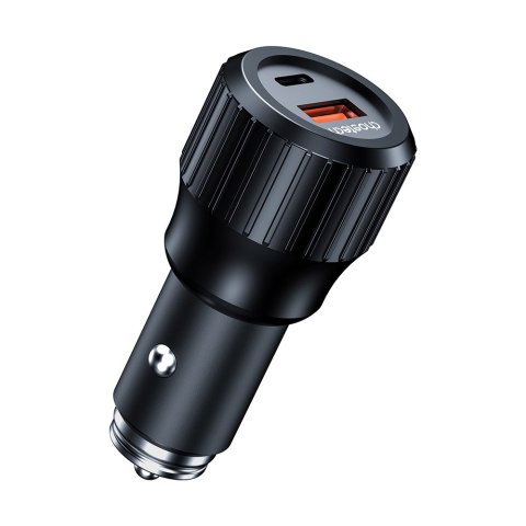 Ładowarka samochodowa USB-C USB-A PD 63W czarna Ładowarka samochodowa USB-C USB-A PD 63W czarna