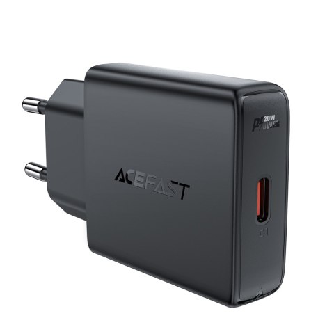Mała płaska ładowarka sieciowa GaN PD 20W USB-C czarna Mała płaska ładowarka sieciowa GaN PD 20W USB-C czarna