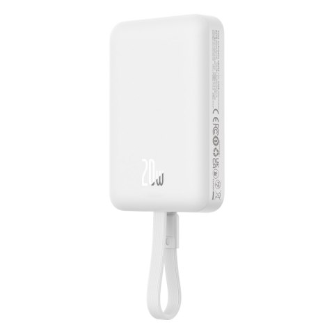 Mini Powerbank MagSafe 10000mAh 20W z kablem Lightning do iPhone 0.3m biały Mini Powerbank MagSafe 10000mAh 20W z kablem Lightning do iPhone 0.3m biały
