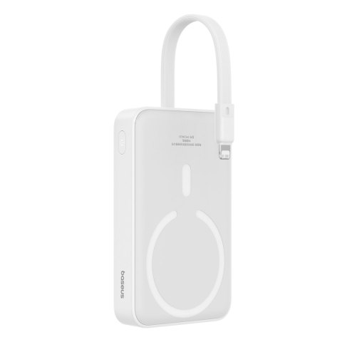 Mini Powerbank MagSafe 10000mAh 20W z kablem Lightning do iPhone 0.3m biały Mini Powerbank MagSafe 10000mAh 20W z kablem Lightning do iPhone 0.3m biały