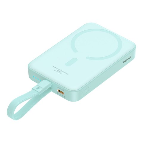 Mini Powerbank MagSafe 10000mAh 20W z kablem Lightning do iPhone 0.3m niebieski Mini Powerbank MagSafe 10000mAh 20W z kablem Lightning do iPhone 0.3m niebieski