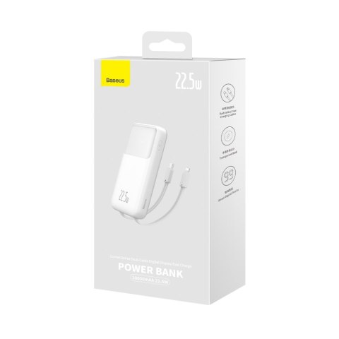 Powerbank z wyświetlaczem 10000mAh 22.5W Comet Series + kabel USB-A - USB-C 0.3m biały Powerbank z wyświetlaczem 10000mAh 22.5W Comet Series + kabel USB-A - USB-C 0.3m biały