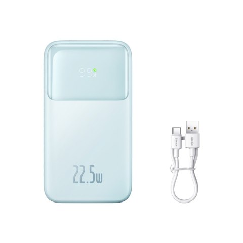Powerbank z wyświetlaczem 10000mAh 22.5W Comet Series + kabel USB-A - USB-C 0.3m niebieski Powerbank z wyświetlaczem 10000mAh 22.5W Comet Series + kabel USB-A - USB-C 0.3m niebieski