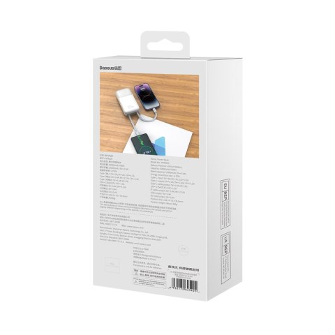 Powerbank z wyświetlaczem 20000mAh 22.5W Comet Series + kabel USB-A - USB-C 0.3m biały Powerbank z wyświetlaczem 20000mAh 22.5W Comet Series + kabel USB-A - USB-C 0.3m biały