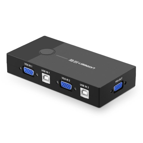 Przełącznik switch KVM 30357 dwa komputery jedna klawiatura mysz i monitor czarny Przełącznik switch KVM 30357 dwa komputery jedna klawiatura mysz i monitor czarny