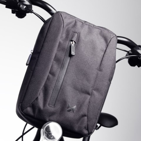 Sakwa torba rowerowa na tablet mocowana na kierownicę z paskiem na ramię szara Sakwa torba rowerowa na tablet mocowana na kierownicę z paskiem na ramię szara