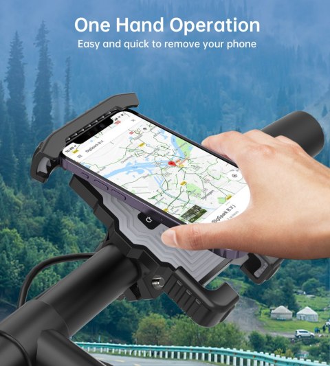 Uchwyt rowerowy motocyklowy na telefony 4.7-7'' na kierownicę czarny Uchwyt rowerowy motocyklowy na telefony 4.7-7'' na kierownicę czarny