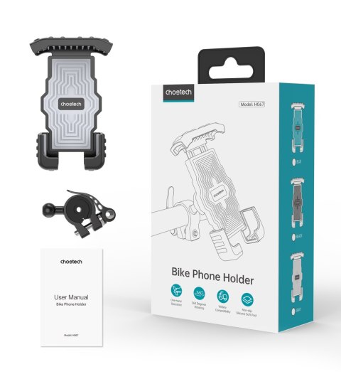 Uchwyt rowerowy motocyklowy na telefony 4.7-7'' na kierownicę czarny Uchwyt rowerowy motocyklowy na telefony 4.7-7'' na kierownicę czarny