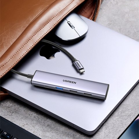 Wielofunkcyjny HUB adapter USB-A HDMI USB-C szary Wielofunkcyjny HUB adapter USB-A HDMI USB-C szary