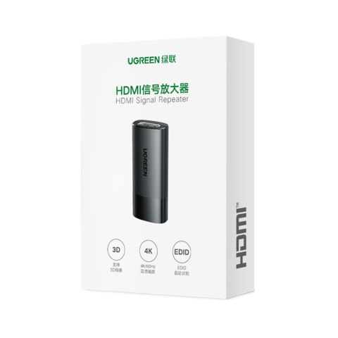 Złączka mufa do kabli HDMI 4K HD wzmacniacz sygnału do 40 metrów czarny Złączka mufa do kabli HDMI 4K HD wzmacniacz sygnału do 40 metrów czarny