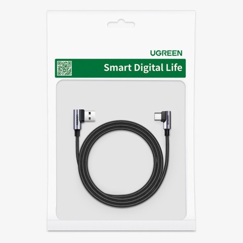Kabel przewód kątowy USB-C - USB 2.0 480Mb/s 3A 3m czarny Kabel przewód kątowy USB-C - USB 2.0 480Mb/s 3A 3m czarny