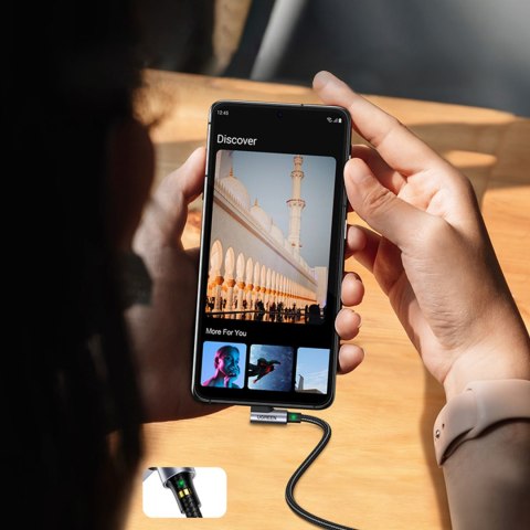 Kabel przewód kątowy USB-C - USB 2.0 480Mb/s 3A 3m czarny Kabel przewód kątowy USB-C - USB 2.0 480Mb/s 3A 3m czarny