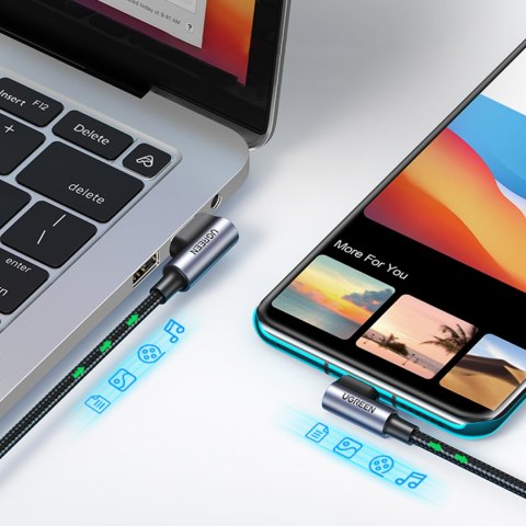 Kabel przewód kątowy USB-C - USB 2.0 480Mb/s 3A 3m czarny Kabel przewód kątowy USB-C - USB 2.0 480Mb/s 3A 3m czarny