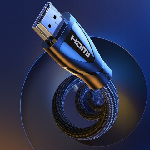 Kabel przewód w oplocie ze złączami HDMI 2.1 8K / 4K 3m czarny Kabel przewód w oplocie ze złączami HDMI 2.1 8K / 4K 3m czarny