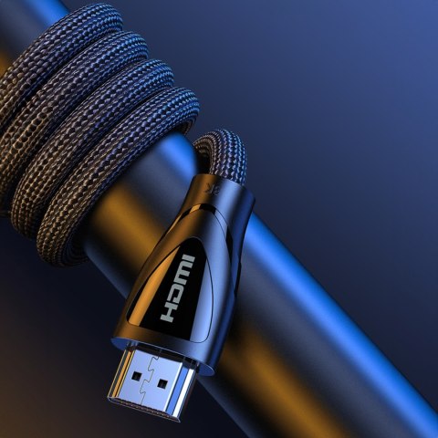 Kabel przewód w oplocie ze złączami HDMI 2.1 8K / 4K 3m czarny Kabel przewód w oplocie ze złączami HDMI 2.1 8K / 4K 3m czarny
