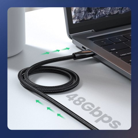 Kabel przewód w oplocie ze złączami HDMI 2.1 8K / 4K 3m czarny Kabel przewód w oplocie ze złączami HDMI 2.1 8K / 4K 3m czarny