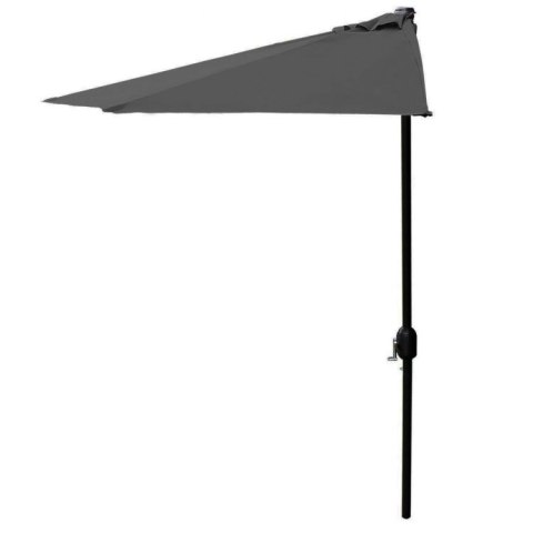 Parasol ogrodowy pół-parasol ścienny na taras 2,7m szary Parasol ogrodowy pół-parasol ścienny na taras 2,7m szary