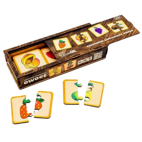 Drewniana Łamigłówka Owoce Łączenie Połówek Zestaw Puzzle Układanka Drewniana Łamigłówka Owoce Łączenie Połówek Zestaw Puzzle Układanka